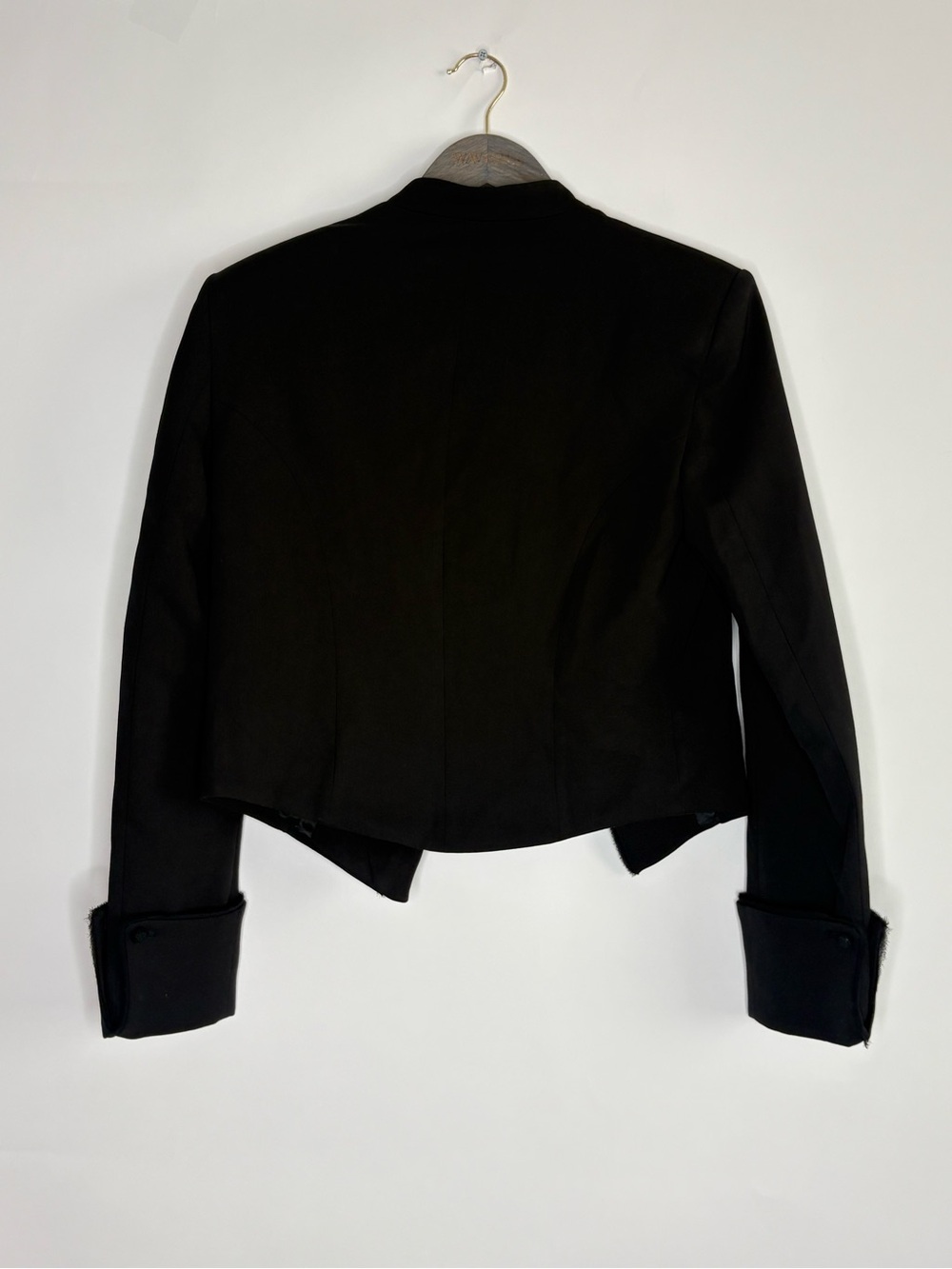 Zara Black Wool Blend Fitted Frog Clasp Blazer Military Jacket Crop Coat - Picture 5 of 12
